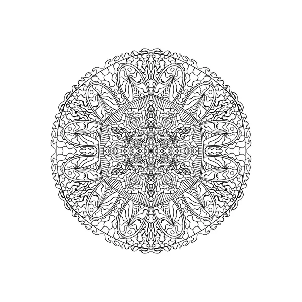 Libro para colorear mandala. Adornos decorativos redondos. Elementos de diseño de tejido . — Vector de stock