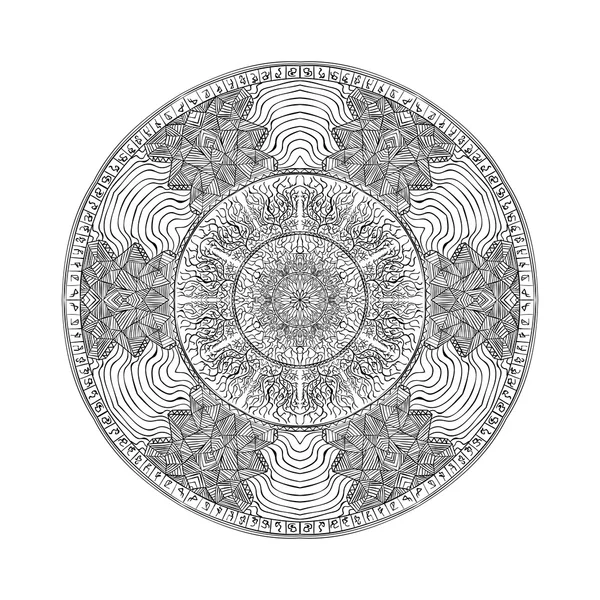 Färgsätta bok mandala. Dekorativa runda ornament. Väva designelement. — Stock vektor