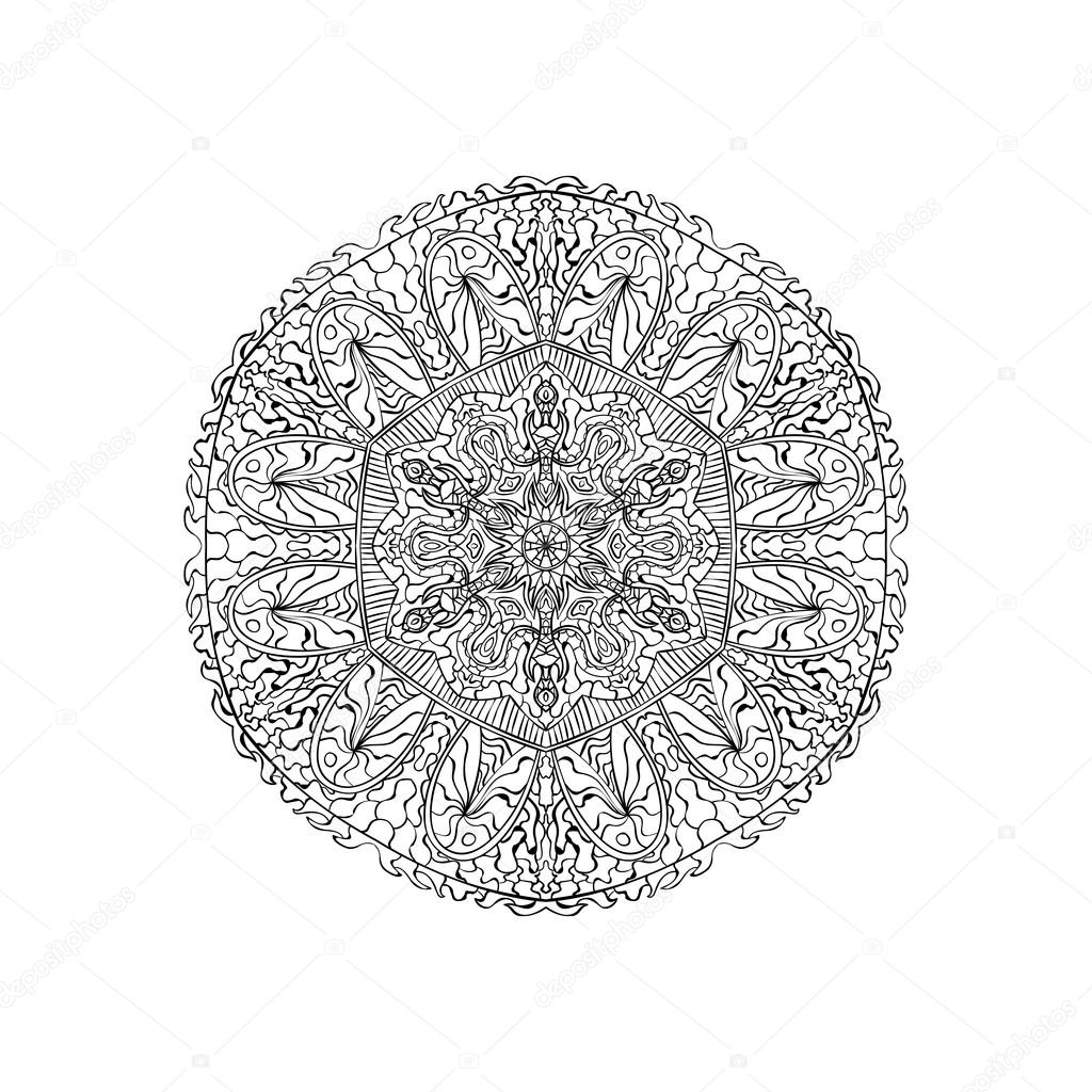 Disegni da colorare mandala di libro Ornamenti decorativi rotondi Elementi di design del tessuto
