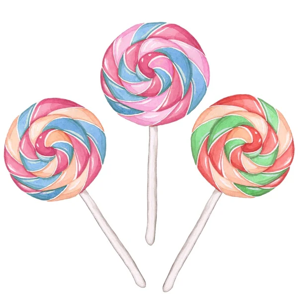 Lollipops. Gata. Desen de acuarelă — Fotografie, imagine de stoc