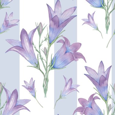 Çan ve şeritler ile sorunsuz çiçek desenli. 