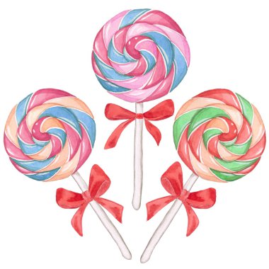 Lolipop. Ayarlayın. Suluboya çizimi