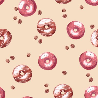 çörek 2. Seamless modeli. Suluboya