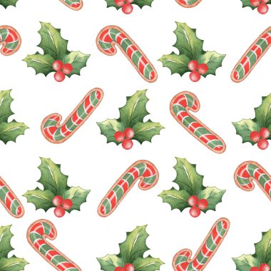 Sulu Boya Noel seamless modeli 2. 