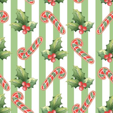 Sulu Boya Noel seamless modeli 1. 