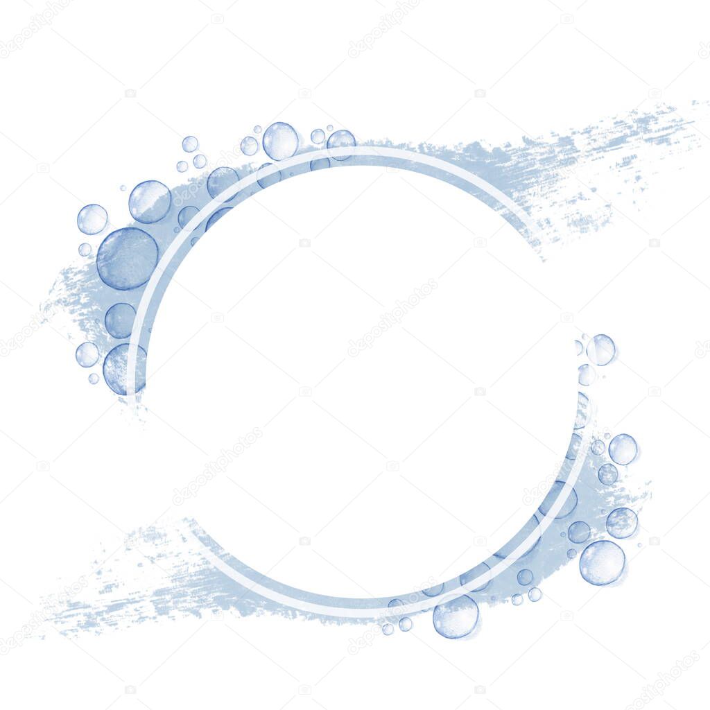 Watercolor background. Water bubbles. Perfect for decoration. Isolated on white