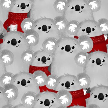 Kusursuz koala deseni. Dijital kusursuz koala deseni. Dijital kağıt 2