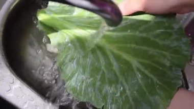 Sıcak bir mutfakta taze yeşilliklerle yemek pişirmek.