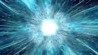 Parlak ışık ve enerji hareketinin dinamik ve soyut görüntüsü