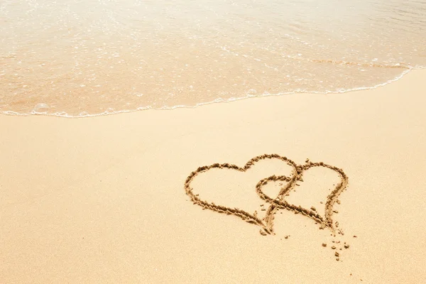 Hearts on the beach Royalty Free Stock Images