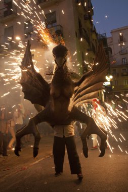 Tarragona, Katalonya, İspanya. 23 Eylül 2015. Tarragona Santa Tecla Festivali. 