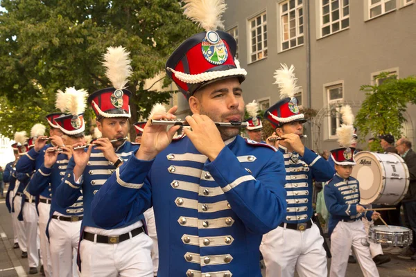 Stuttgart Alemanha Setembro 2019 Volksfest Estugarda Marcha Pelo Centro Cidade — Fotografia de Stock