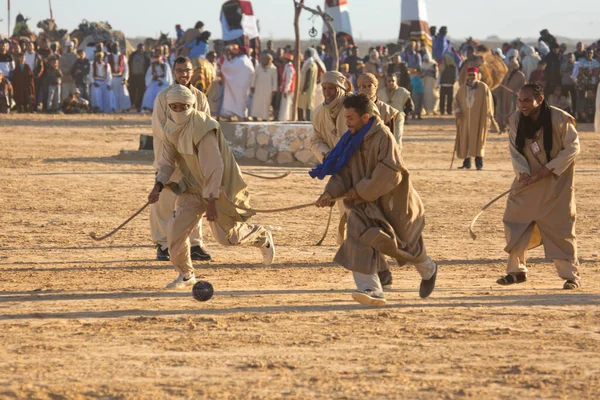 Douz Tunisien December 2018 Saharafestivalen Douz Tunisien Sandhockey — Stockfoto