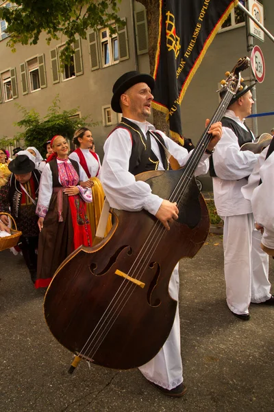 Stuttgart Alemania Septiembre 2019 Volksfest Stuttgart Marcha Por Centro Ciudad —  Fotos de Stock