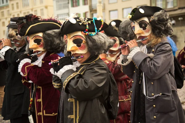 Basel Suíça Março 2019 Tradicional Desfile Carnaval Máscaras Carnaval Basileia — Fotografia de Stock