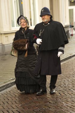 DEVENTER, NEtherlands, 14 ARALIK 2019. Dickens festivali Deventer, Hollanda 'da.