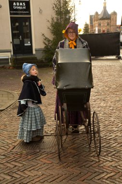 DEVENTER, NEtherlands, 14 ARALIK 2019. Dickens festivali Deventer, Hollanda 'da.