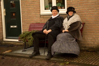 DEVENTER, NEtherlands, 14 ARALIK 2019. Dickens festivali Deventer, Hollanda 'da.