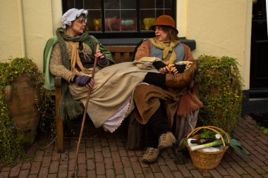 DEVENTER, NEtherlands, 14 ARALIK 2019. Dickens festivali Deventer, Hollanda 'da.