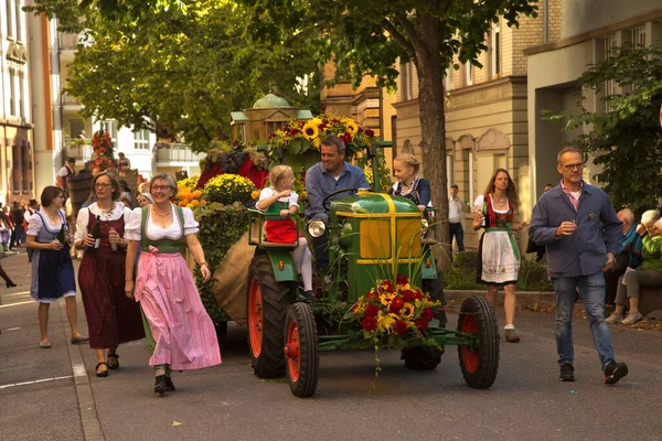 Stuttgart Německo Září2019 Volksfest Stuttgartu Pochod Centrem Města — Stock fotografie