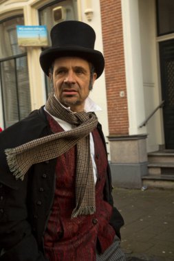 DEVENTER, NEtherlands, 14 ARALIK 2019. Dickens festivali Deventer, Hollanda 'da.