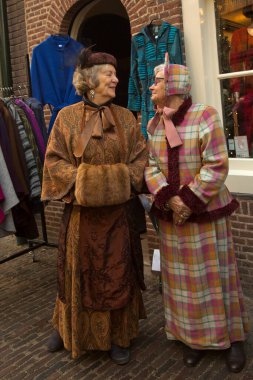 DEVENTER, NEtherlands, 14 ARALIK 2019. Dickens festivali Deventer, Hollanda 'da.