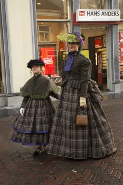DEVENTER, NEtherlands, 14 ARALIK 2019. Dickens festivali Deventer, Hollanda 'da.