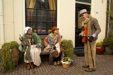 DEVENTER, NEtherlands, 14 ARALIK 2019. Dickens festivali Deventer, Hollanda 'da.