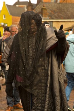 DEVENTER, NEtherlands, 14 ARALIK 2019. Dickens festivali Deventer, Hollanda 'da.