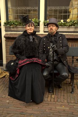 DEVENTER, NEtherlands, 14 ARALIK 2019. Dickens festivali Deventer, Hollanda 'da.