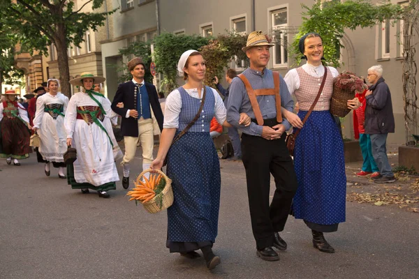 Stuttgart Deutschland September 2019 Volksfest Stuttgart Der Marsch Durch Die — Stockfoto