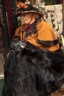 DEVENTER, NEtherlands, 14 ARALIK 2019. Dickens festivali Deventer, Hollanda 'da.