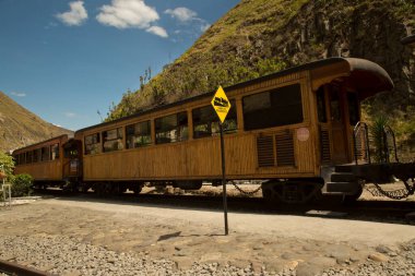 SIBAMBE, Ekvador, 28 HAZİRAN 2019. Sibambe tren istasyonunda tren, Ekvador.