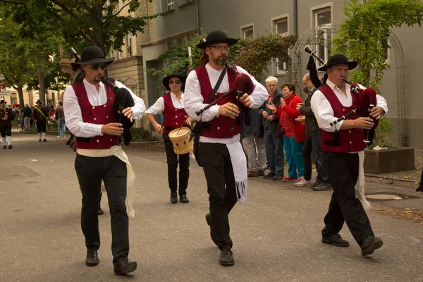 Stuttgart Alemania Septiembre 2019 Volksfest Stuttgart Marcha Por Centro Ciudad —  Fotos de Stock