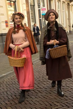 DEVENTER, NEtherlands, 15 ARALIK 2019. Dickens festivali Deventer, Hollanda 'da.