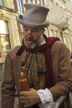 DEVENTER, NEtherlands, 14 ARALIK 2019. Dickens festivali Deventer, Hollanda 'da.