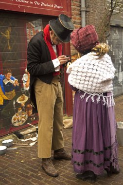 DEVENTER, NEtherlands, 14 ARALIK 2019. Dickens festivali Deventer, Hollanda 'da.