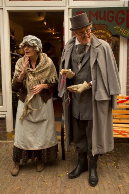 DEVENTER, NEtherlands, 14 ARALIK 2019. Dickens festivali Deventer, Hollanda 'da.