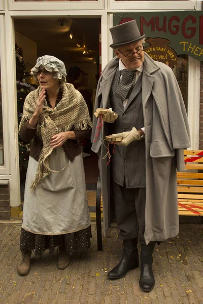 Deventer Netherlands Aralik 2019 Dickens Festivali Deventer Hollanda Stok Resim