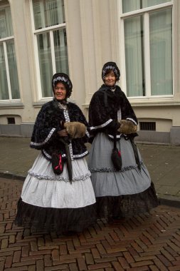 DEVENTER, NEtherlands, 14 ARALIK 2019. Dickens festivali Deventer, Hollanda 'da.