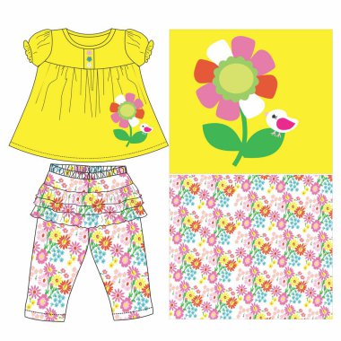 güzel kızlarla vektör moda tasarımı.