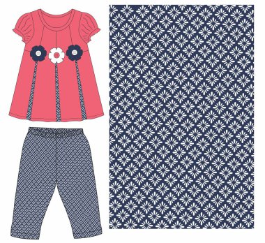 Çocuk kıyafetleri seti. vektör illüstrasyonu.