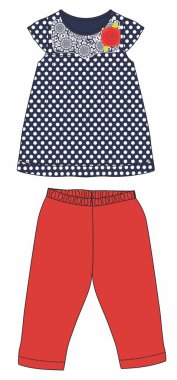 Bebek kıyafetleri. Vektör illüstrasyonu.