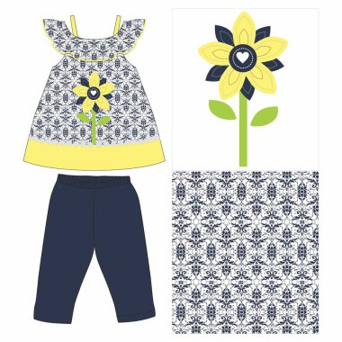 Bebek kız elbisesi. moda baskısı