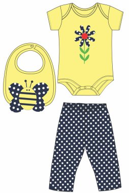 Yeni doğan için bebek kıyafetleri ve aksesuarlar..