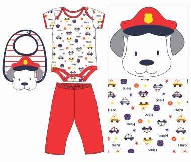 Şablonu olan sevimli bir köpek.