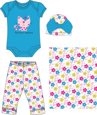 bebek kız vektör illüstrasyonunu ayarla.