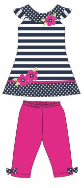 Şablonu olan bir kızın vektör çizimi