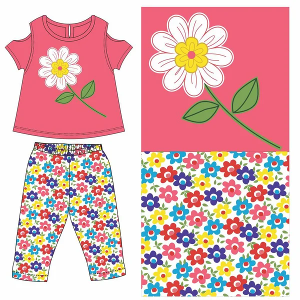 Çocuk baskısı için güzel kız kıyafetleri.