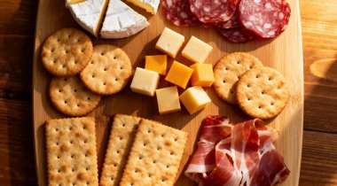 Lezzetli ev yapımı peynir et ve kraker Hor Dourves hazır yemek